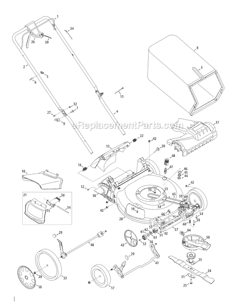 Page A Diagram and Parts List for TB230 12AVB26M066 2010 Troy-Bilt Lawn Mower
