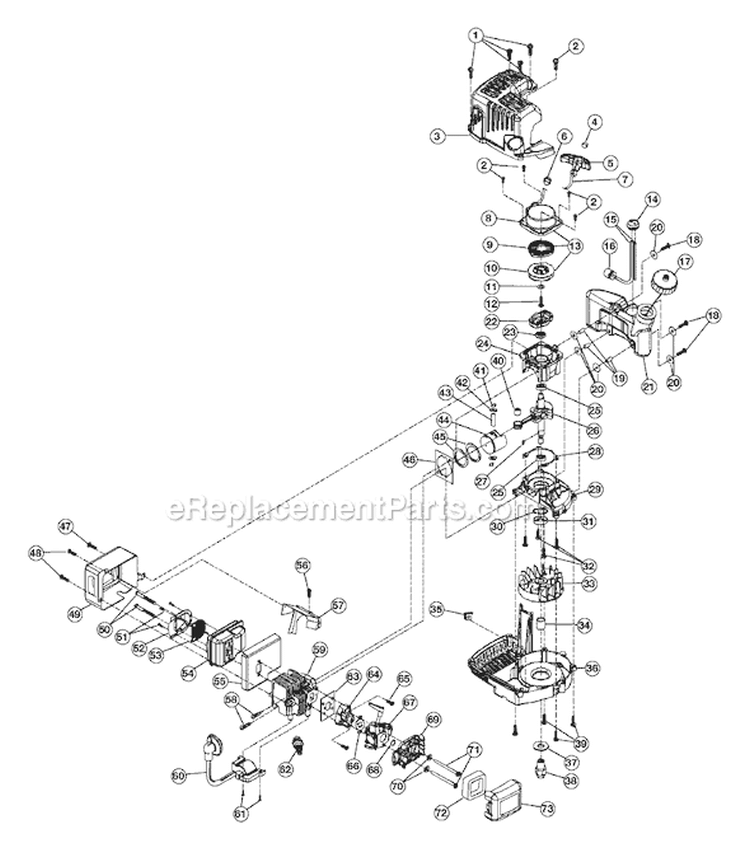 Page A Diagram and Parts List for TB250B 41AR290G766 Troy-Bilt Leaf Blower / Vacuum