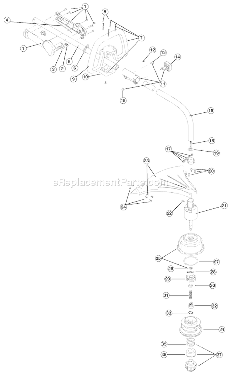 Page A Diagram and Parts List for TB25CS 41ADT25C763 Troy-Bilt Trimmer