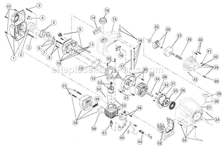 Page C Diagram and Parts List for TB25ET 41ADT2EC063 Troy-Bilt Trimmer