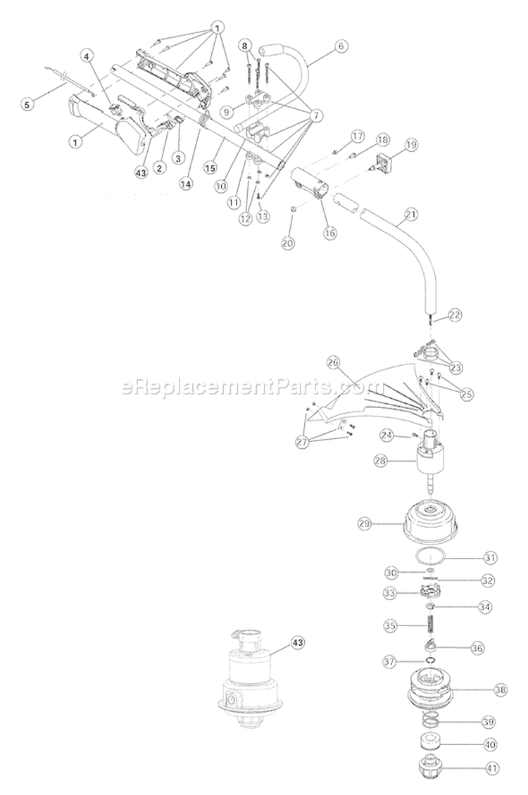 Page A Diagram and Parts List for TB25ET 41ADT2EC066 Troy-Bilt Trimmer