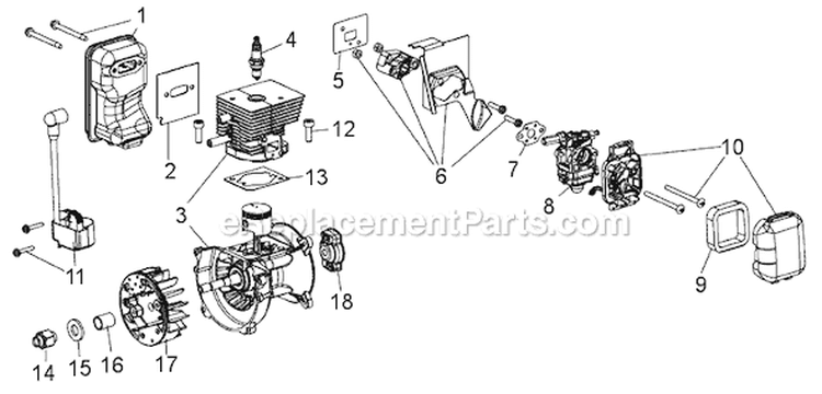 Page A Diagram and Parts List for TB2BP 41AR2BPG966 Troy-Bilt Leaf Blower / Vacuum