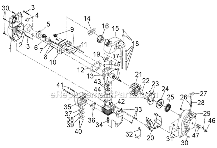 Page A Diagram and Parts List for TB320BV 41AS320G711 Troy-Bilt Leaf Blower / Vacuum