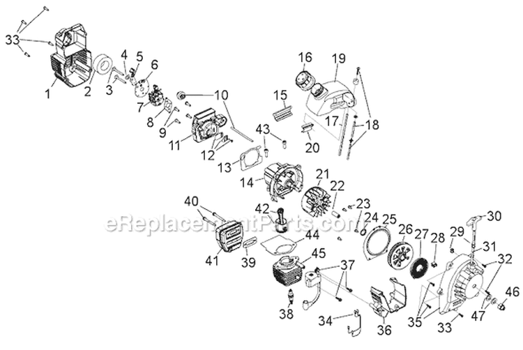 Page A Diagram and Parts List for TB320BV 41CS320G966 Troy-Bilt Leaf Blower / Vacuum