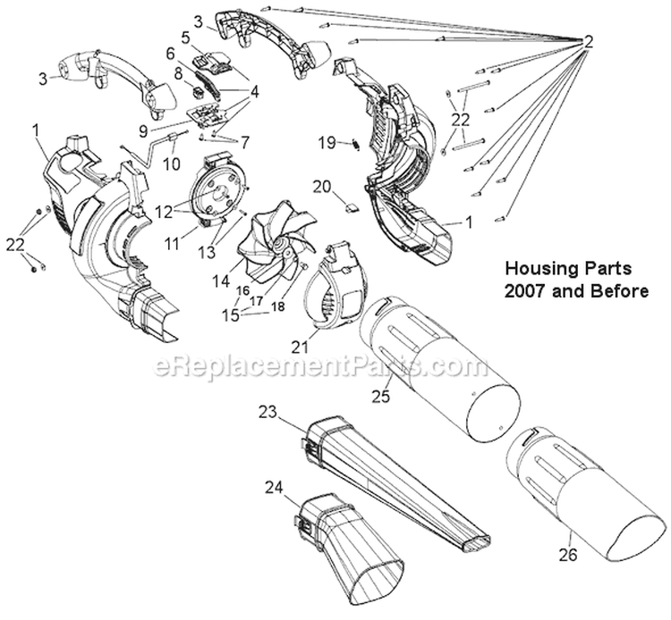 Page B Diagram and Parts List for TB320BV 41CS320G966 Troy-Bilt Leaf Blower / Vacuum