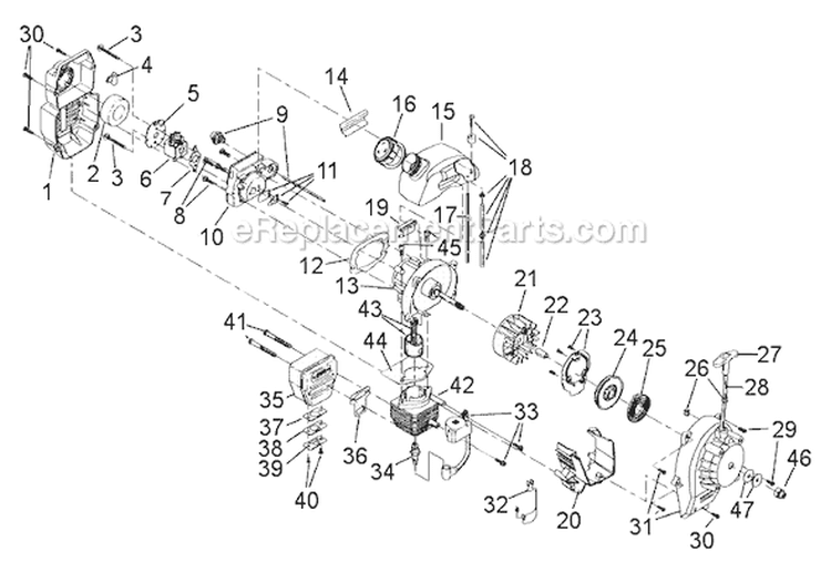 Page A Diagram and Parts List for TB320 41AS320G766 Troy-Bilt Leaf Blower / Vacuum