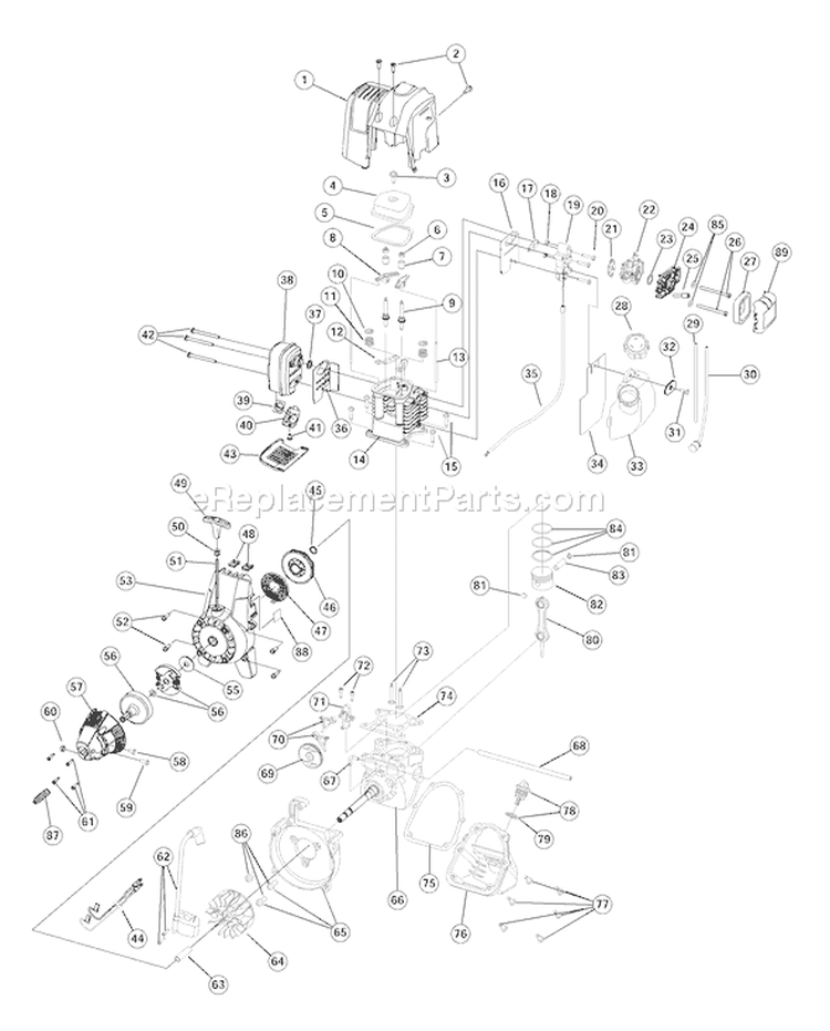 Page B Diagram and Parts List for TB425CS 41ADT42C063 Troy-Bilt Trimmer