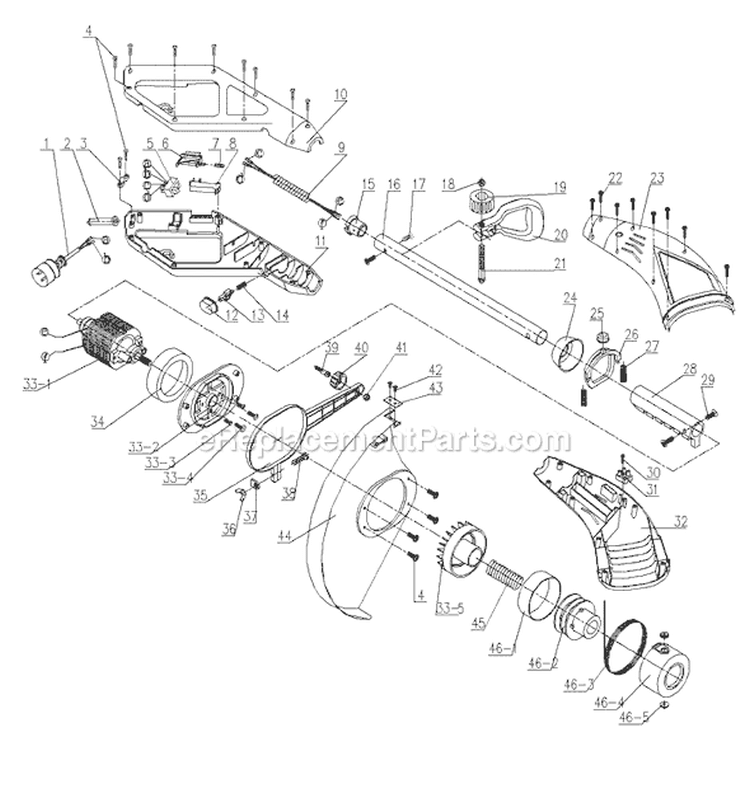 Page A Diagram and Parts List for TB45E 41ACT45P966 Troy-Bilt Trimmer