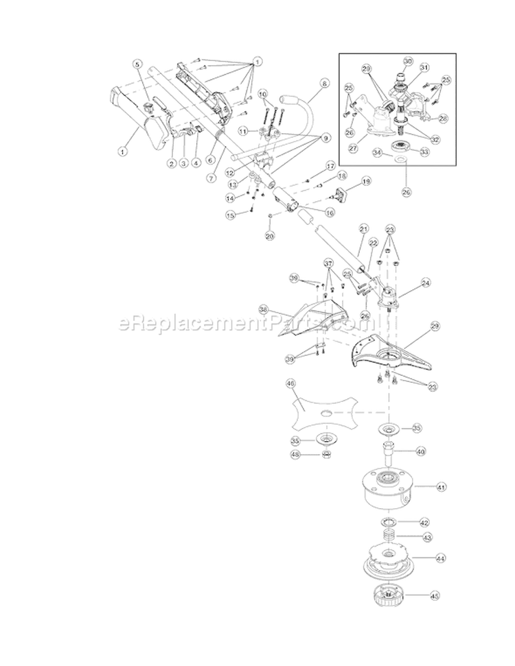 Page A Diagram and Parts List for TB490BC 41ADT49C711 Troy-Bilt Trimmer