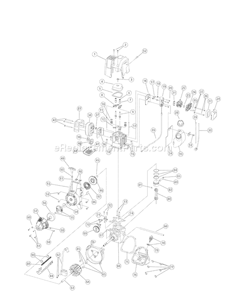 Page B Diagram and Parts List for TB490BC 41ADT49C966 Troy-Bilt Trimmer