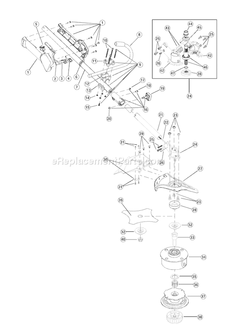 Page A Diagram and Parts List for TB490BC 41BDT49C063 Troy-Bilt Trimmer