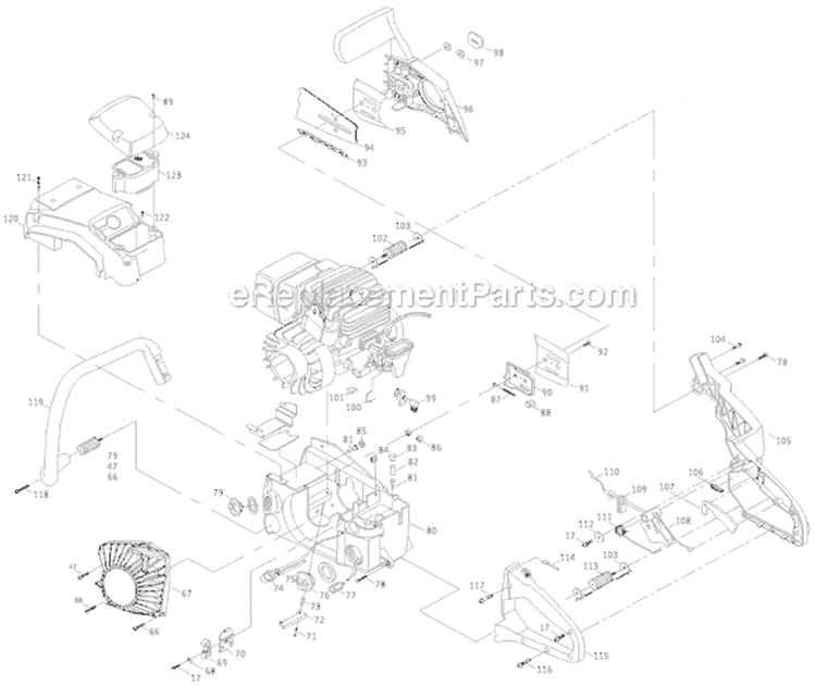 Page A Diagram and Parts List for TB5020CC 41BY00AR966 Troy-Bilt Chainsaw