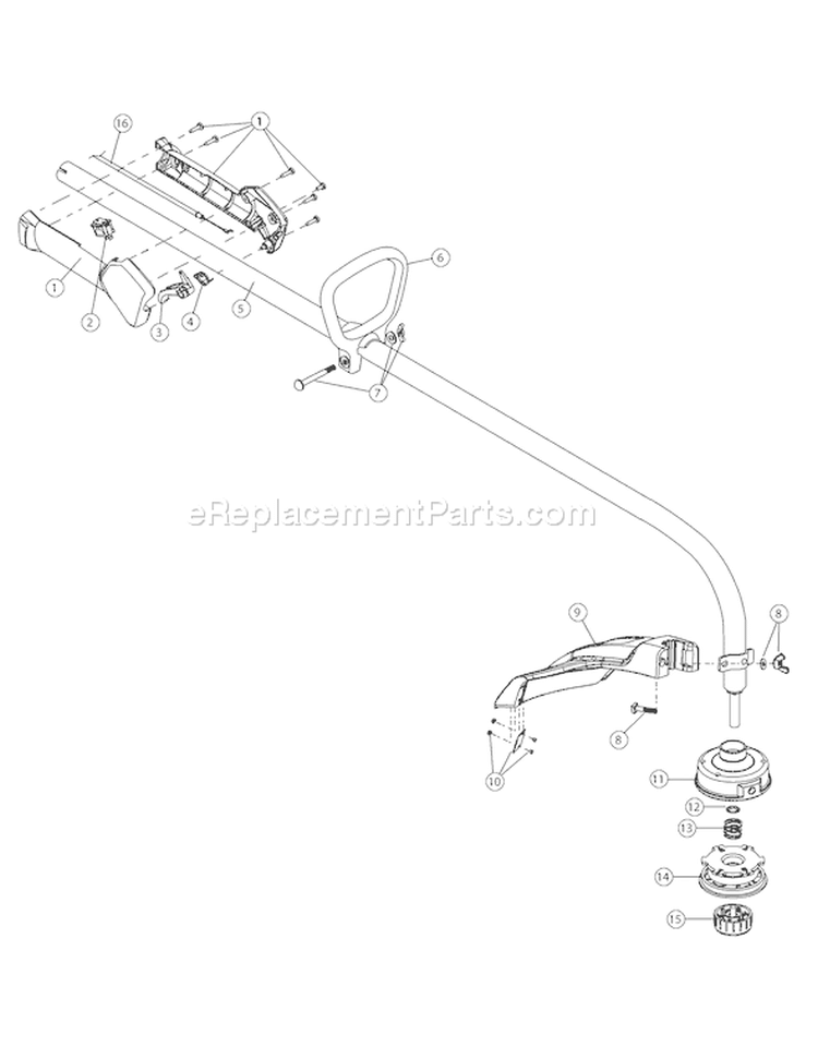 Page B Diagram and Parts List for TB514CS 41ADT51G966 Troy-Bilt Trimmer