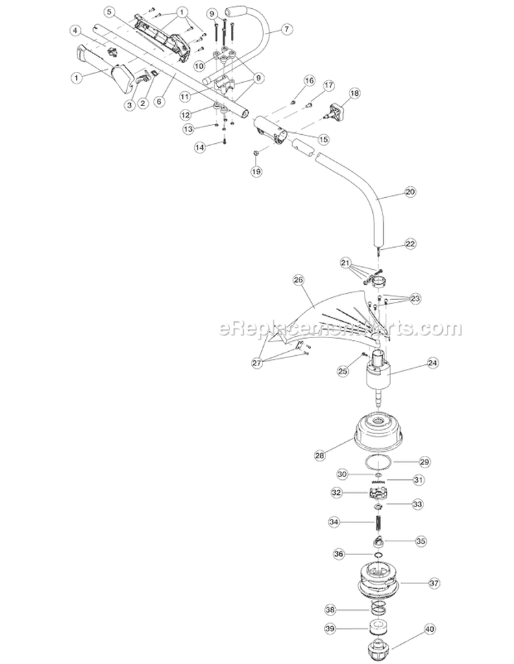 Page A Diagram and Parts List for TB525ET 41ADT5EC966 Troy-Bilt Trimmer