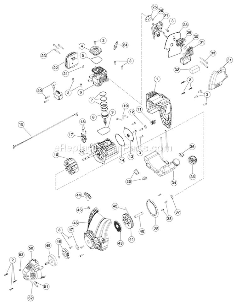 Page B Diagram and Parts List for TB590BC 41ADT59C711 Troy-Bilt Trimmer
