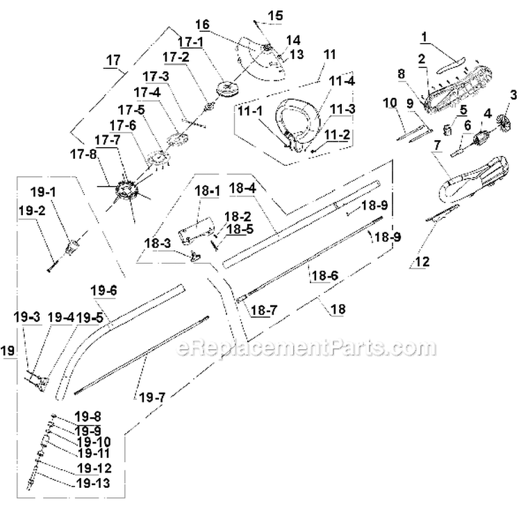 Page A Diagram and Parts List for TB65REX 41AC65RP966 Troy-Bilt Trimmer