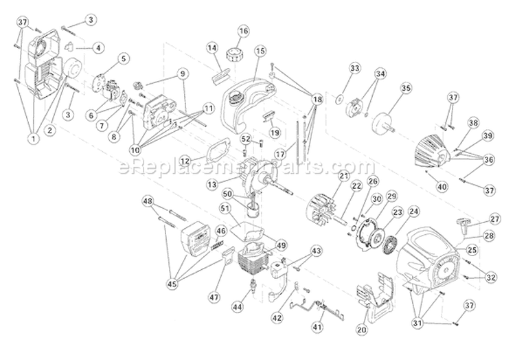 Page B Diagram and Parts List for TB75SS 41ADT75C066 Troy-Bilt Trimmer