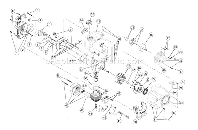 Page B Diagram and Parts List for TB75SS 41CDT75C063 Troy-Bilt Trimmer