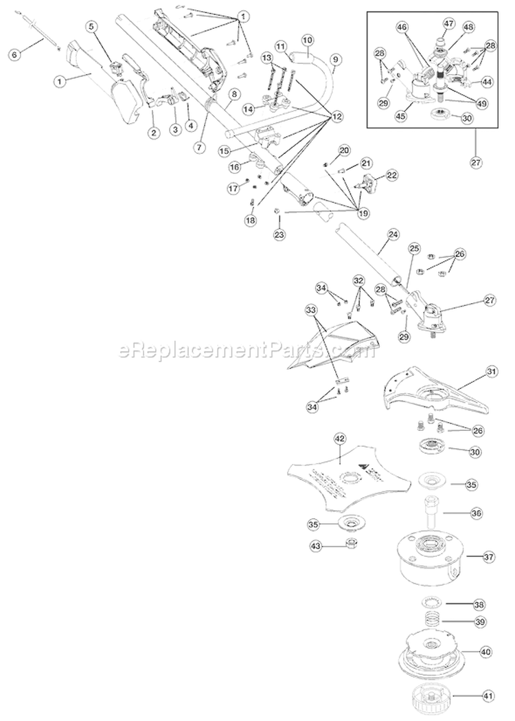 Page A Diagram and Parts List for TB90BC 41ADT90C063 Troy-Bilt Trimmer