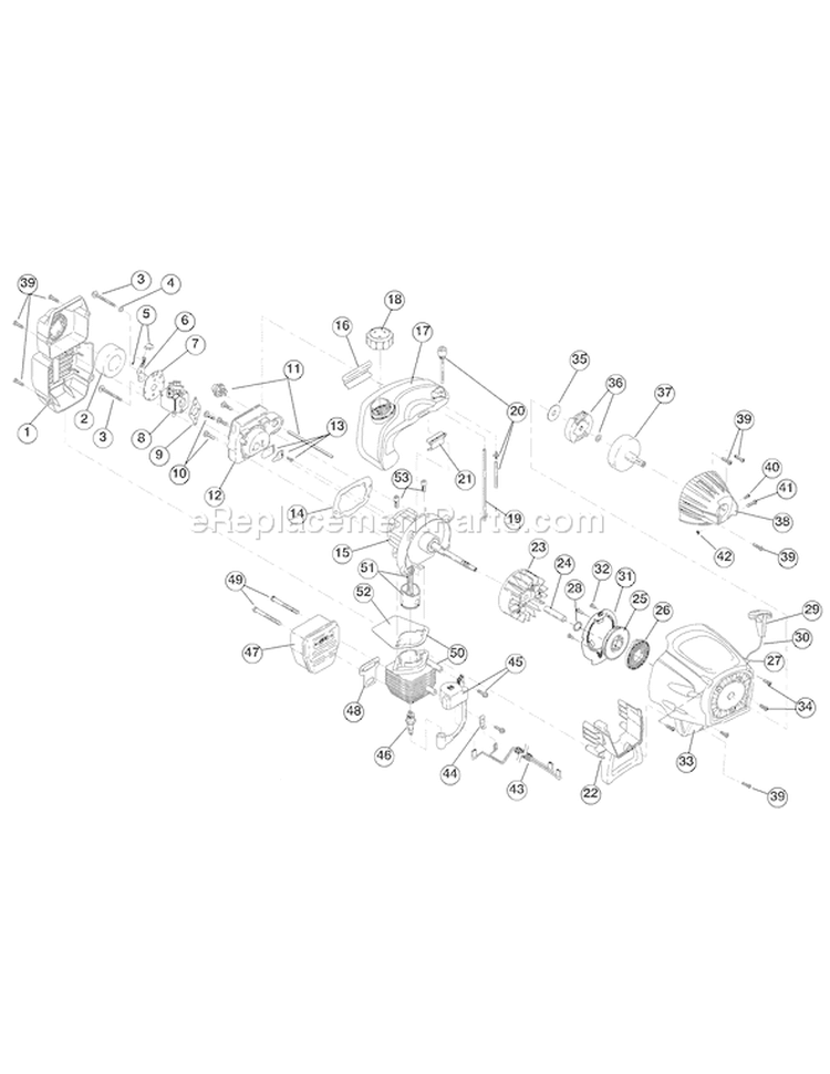 Page B Diagram and Parts List for TB90BC 41BDT90C711 Troy-Bilt Trimmer