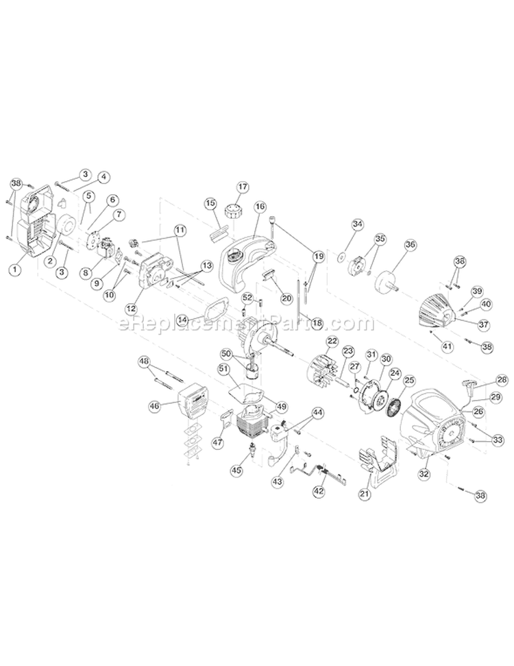 Page B Diagram and Parts List for TB90BC 41BDT90C966 Troy-Bilt Trimmer