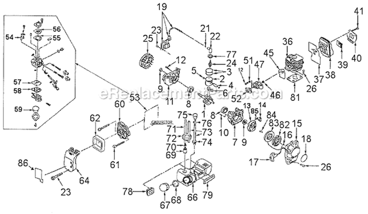 Page B Diagram and Parts List for TB926B 41AR926G711 Troy-Bilt Leaf Blower / Vacuum