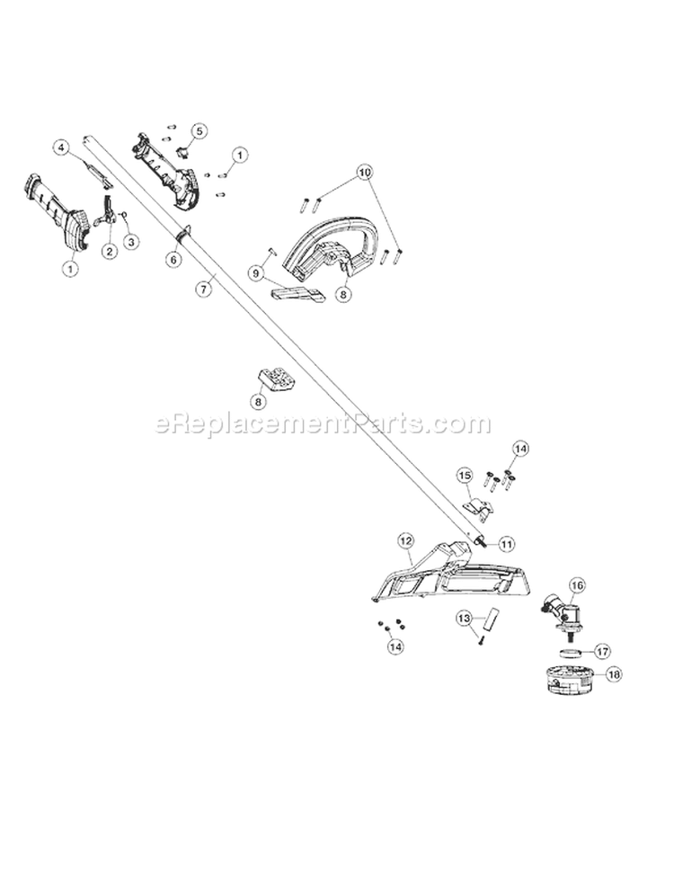 Page B Diagram and Parts List for TBP6160 41AD616G966 Troy-Bilt Trimmer