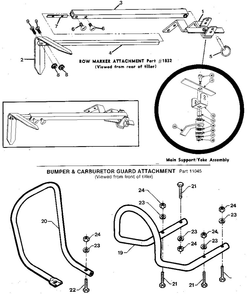 Row Marker Attachment Diagram and Parts List for JUNIOR M74690 AND UP Troy-Bilt Tiller
