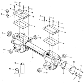 Transmission Housing, Covers, Seals, Gaskets, And Plug Diagram and Parts List for TUFFYSERIAL#XD0100&UP  Troy-Bilt Tiller