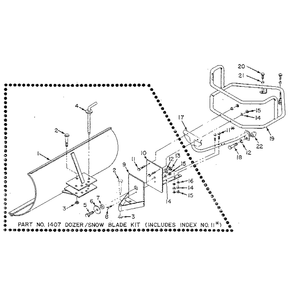 Dozer/Snow Blade Attachment (Figure 10) Diagram and Parts List for HORSESERIAL916107ANDUP  Troy-Bilt Tiller