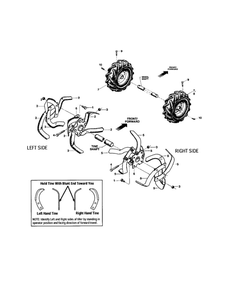 Bolo Tine/Wheels/Tires Diagram and Parts List for 12227  Troy-Bilt Tiller