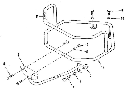 Bumper Attachment Diagram and Parts List for 900039  Troy-Bilt Tiller