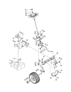 Steering Assembly Diagram and Parts List for 60TG  Troy-Bilt Lawn Tractor