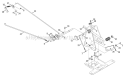 Pedal Controls Diagram and Parts List for 13AC26JD011 2012 Troy-Bilt Lawn Tractor