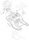 Fender And Seat Assembly Diagram and Parts List for 13AO77TG766 2006 Troy-Bilt Lawn Tractor