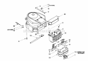 MufflerEngine Accessories Briggs  Stratton Intek Twin Diagram and Parts List for 13AU604H063 1999 Troy-Bilt Lawn Tractor
