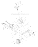 Axle, Front, Steering, Frame, Wheels, Front Diagram and Parts List for 14AY809P063 2000 Troy-Bilt Lawn Tractor