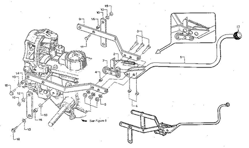 Wheels/Tines/Pto Drive Lever And Yoke Assembly Diagram and Parts List for HORSE 916107 AND UP Troy-Bilt Tiller
