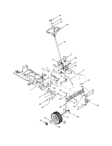 Steering Assembly Diagram and Parts List for V809H  Troy-Bilt Lawn Tractor