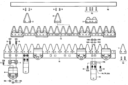 Cutter Bar Diagram and Parts List for 5018 P100000 AND UP Troy-Bilt Lawn Mower