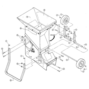 Axle Bracket Assembly Diagram and Parts List for W403145  Troy-Bilt Chipper Shredder