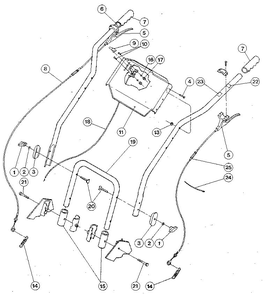 Part Location Diagram of 40072P Troy-Bilt Handlebar-Lwr