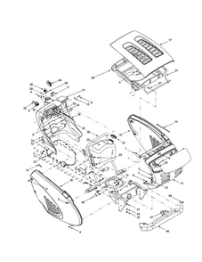 Hood And Grille Diagram and Parts List for V809H  Troy-Bilt Lawn Tractor
