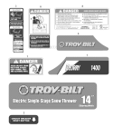 Label Map Diagram and Parts List for 31A-050-711 2010 Troy-Bilt Snow Blower