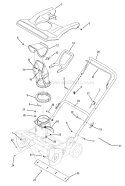 Shroud, Chute, Handle & Auger Housing Diagram and Parts List for 31A-2M5A 2010 Troy-Bilt Snow Blower