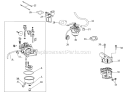 Carburetor Diagram and Parts List for 31A-2M5E766 2011 Troy-Bilt Snow Blower
