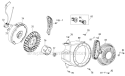 Flywheel and Recoil Starter Diagram and Parts List for 31A-2M5E766 2012 Troy-Bilt Snow Blower