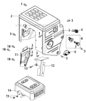 Muffler and Controls Diagram and Parts List for 31AH64Q4766 2012 Troy-Bilt Snow Blower
