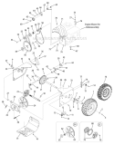 Drive System Diagram and Parts List for 31AH6WQ4 2008 Troy-Bilt Snow Blower