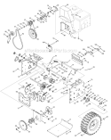 Snow Thrower Drive System Diagram and Parts List for 31AH97P7711 2011 Troy-Bilt Snow Blower